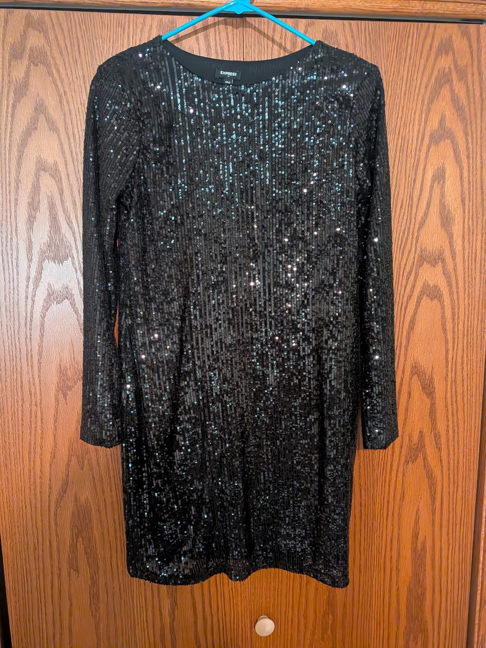 Express Black Sequin Mini Dress